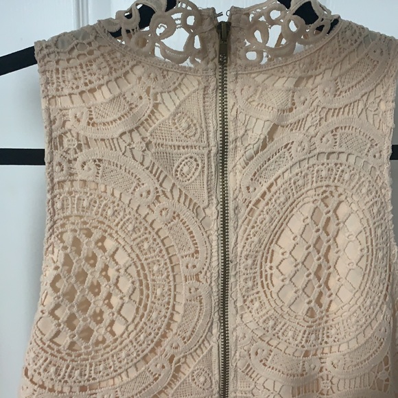 Beige Lace Romper With Partial Dress Cover up - Picture 5 of 6